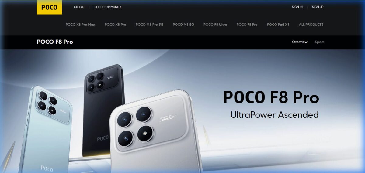 POCO F8 Pro 公式メインショット