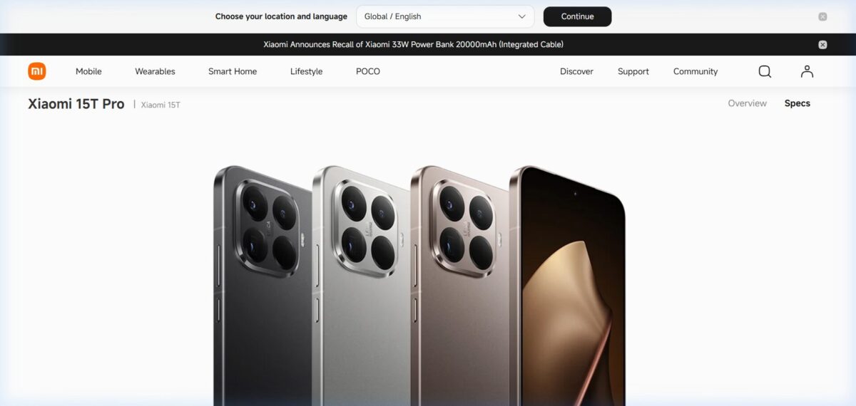 Xiaomi 15T Pro 公式イメージ